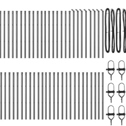 New vidaXL Stängselstolpe 52 pcs 3,2 x 3,2 x 80 cm Grå
