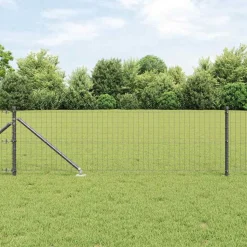 vidaXL Stängselstolpe 13 pcs Grå Stål