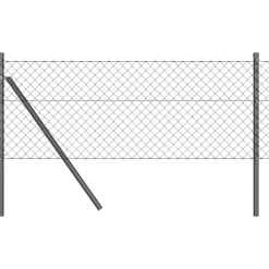 vidaXL Stängselstolpe Grå 10 x 0,4 m (40 x 40 mm mask) Stål och PVC