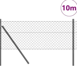vidaXL Stängselstolpe Grå 10 x 0,4 m (40 x 40 mm mask) Stål och PVC