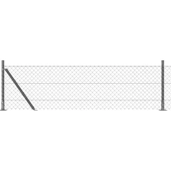 vidaXL Stängselstolpe Grå 10 x 0,4 m (40 x 40 mm mask) Stål och PVC