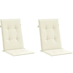 vidaXL Stolsdynor 2 st gräddvit 120x50x3 cm tyg