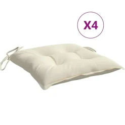 Hot vidaXL Stolsdynor 4 st gräddvit 40x40x7 cm oxfordtyg Kräm