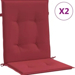 vidaXL Stolsdynor 2 st vinröd 100x50x3 cm oxfordtyg
