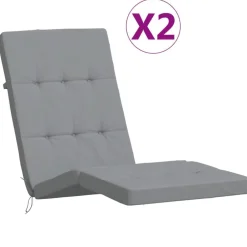Discount vidaXL Stolsdynor för däckstolar 2 st oxfordtyg Grå