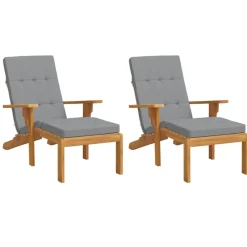 Discount vidaXL Stolsdynor för däckstolar 2 st oxfordtyg Grå