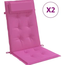 vidaXL Stolsdynor för stolar med hög rygg 2 st rosa oxfordtyg