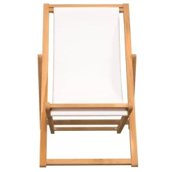 vidaXL Strandstol teakträ 56x105x96 cm gräddvit
