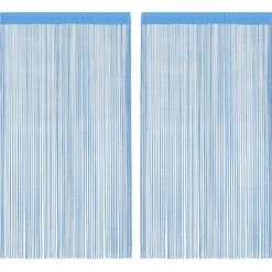 vidaXL Stränggardiner 2 st ljusblå 100x250 cm
