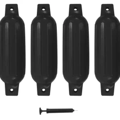 New vidaXL Stötfångare för båt 4 st 41x11,5 cm PVC Svart