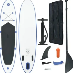vidaXL SUP surfingbräda uppblåsbar blå och vit