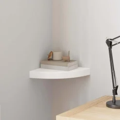 Hot vidaXL Svävande hörnhylla 25x25x3,8 cm MDF Vit
