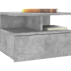 Best vidaXL Svävande sängbord 40x31x27 cm konstruerat trä Betonggrå