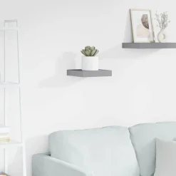Best vidaXL Svävande vägghylla 23x23,5x3,8 cm MDF Grå