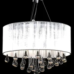 Outlet vidaXL Takkrona med 85 kristaller Vit