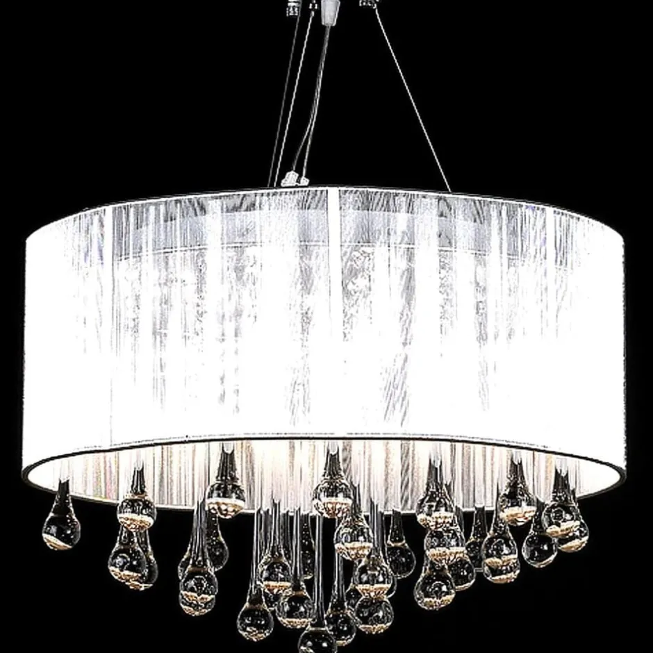 Outlet vidaXL Takkrona med 85 kristaller Vit