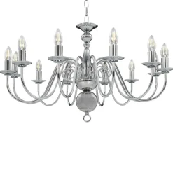 vidaXL Takkrona silver 12 x E14-glödlampor