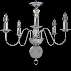 vidaXL Takkrona silver 5 x E14-glödlampor
