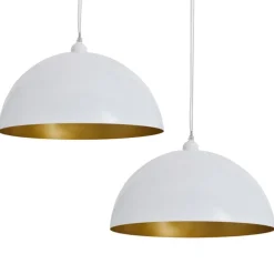 vidaXL Taklampa 2 st höjdjusterbar halvrund Vit