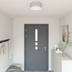 Sale vidaXL Taklampa med strålkastare 30 x 30 x 13,5 cm tyg Grå
