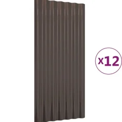 Outlet vidaXL Takplåt 12 st galvaniserat stål 80x36 cm Brun