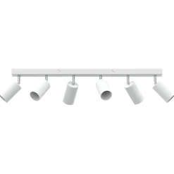 vidaXL Takspotlight med strålkastare Vit 73 x 6 x 16 cm Metall