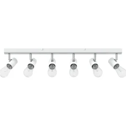 vidaXL Takspotlight med strålkastare Vit 73 x 6,5 x 11,5 cm Metall