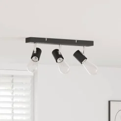 Outlet vidaXL Takspotlight med strålkastare 38 x 6,5 x 11,5 cm Metall Svart