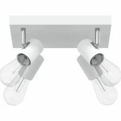 Clearance vidaXL Takspotlight med strålkastare 26,5 x 26 x 11,5 cm Metall Vit