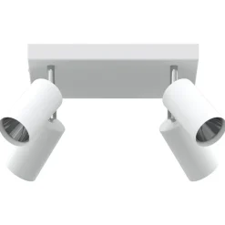 vidaXL Takspotlight med strålkastare Vit 26 x 26 x 16 cm Metall