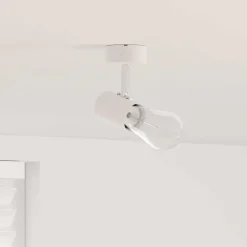 Discount vidaXL Takspotlight med strålkastare 6,5 x 6 x 11,5 cm Metall Vit