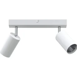 Discount vidaXL Takspotlight med strålkastare 26 x 6 x 16 cm Metall Vit