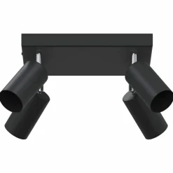 Online vidaXL Takspotlight med strålkastare 26 x 26 x 16 cm Metall Svart
