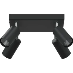 Online vidaXL Takspotlight med strålkastare 26 x 26 x 16 cm Metall Svart
