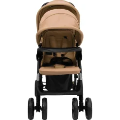 vidaXL Tandem tvillingvagn taupe stål