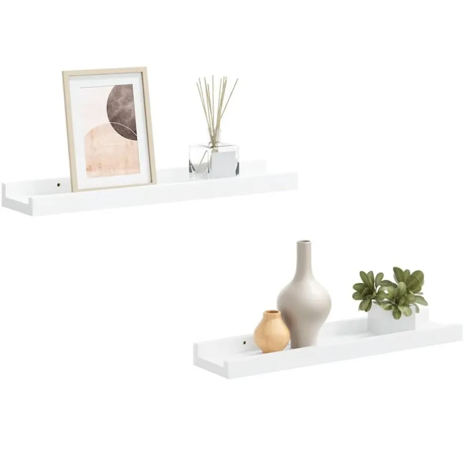 Discount vidaXL Tavellister 2 st 40x9x3 cm MDF Vit