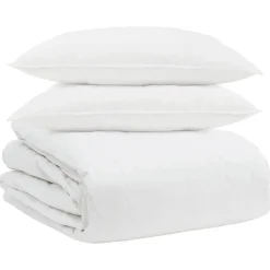 vidaXL Täckeset med kudde 3 pcs Vit Dunfjäder