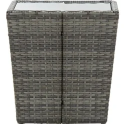 vidaXL Tebord grå 41,5x41,5x43 cm konstrotting och härdat glas