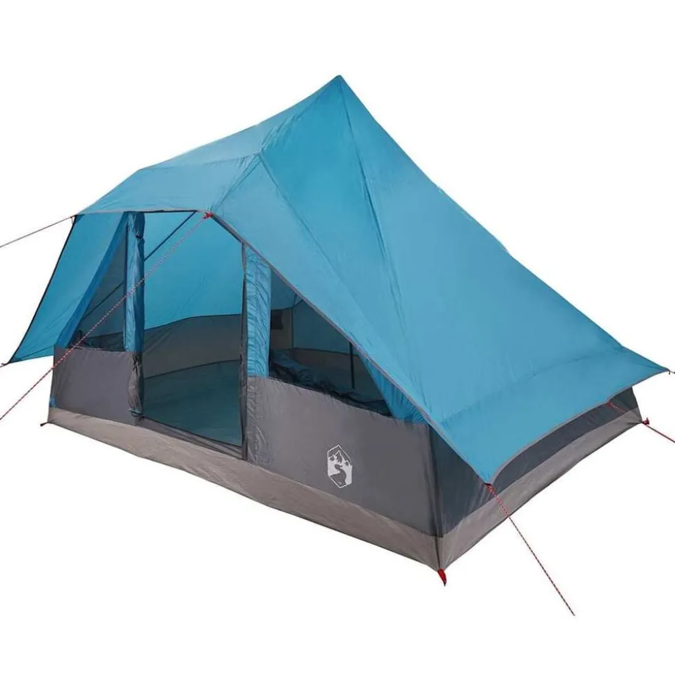 vidaXL Tipi Tält med tak med lagring Blå 364 x 281 x 257 cm taffeta