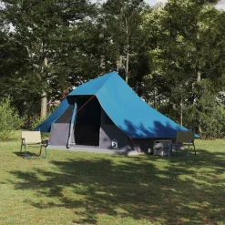 vidaXL Tipi Tält med tak med lagring Blå 364 x 281 x 257 cm taffeta