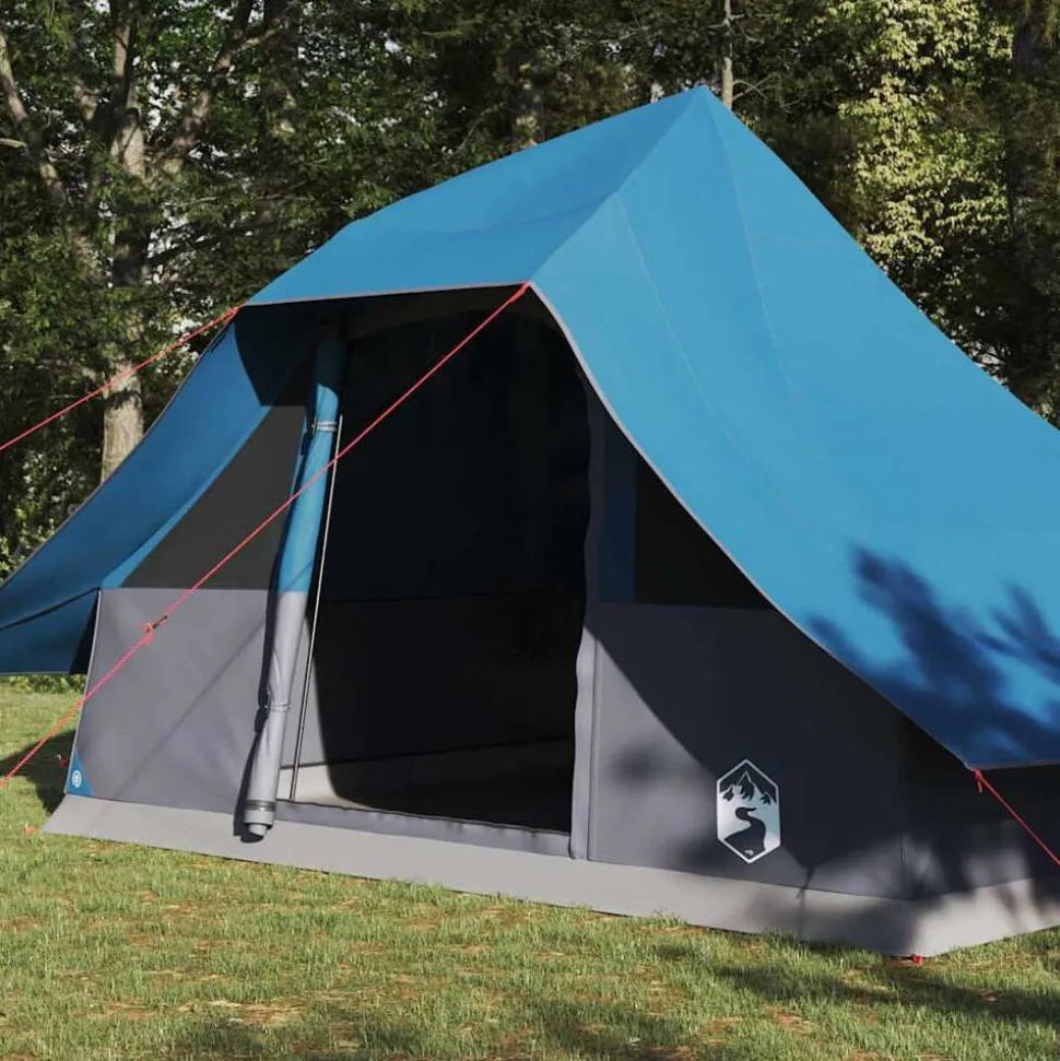 vidaXL Tipi Tält med tak med lagring Blå 364 x 281 x 257 cm taffeta