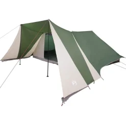 vidaXL Tipi Tält med tak med lagring Grön 660 x 456 x 200 cm taffeta