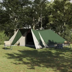 vidaXL Tipi Tält med tak med lagring Grön 660 x 456 x 200 cm taffeta