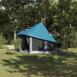 vidaXL Tipi Tält med tak med lagring Blå 404 x 370 x 270 cm taffeta