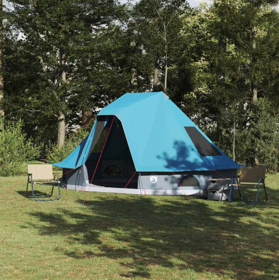 vidaXL Tipi Tält med tak med lagring Blå 466 x 310 x 240 cm taffeta