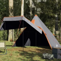 New vidaXL Tipi-tält 5 personer vattentätt Grå