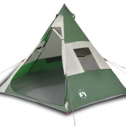 Best vidaXL Tipi-tält 7 personer vattentätt Grön