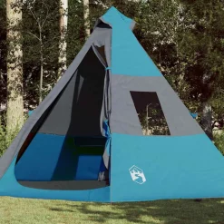 vidaXL Tipi-tält 7 personer blå vattentätt