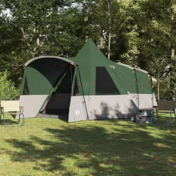 vidaXL Tält för 8 personer med tak med lagring Grön 720 x 465 x 295 cm