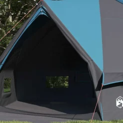 vidaXL Tält för 10 personer med tak Blå och grå 567 x 470 x 242 cm